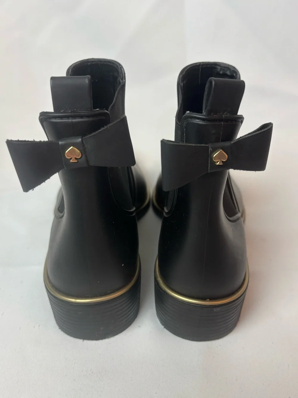 Kate Spade Sedgwick Solstice Rain Boots Chelsea Booties Black Rubber Women’s 9
